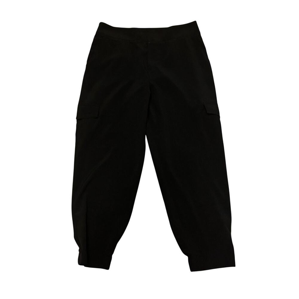 Soft Surroundings Women's Black High-Rise Cargo Jogger Pants Tapered Size Medium
